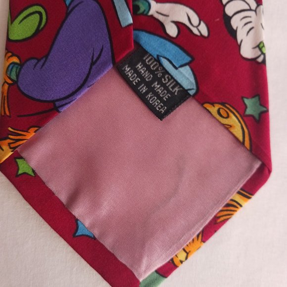 Mens Neck Tie Necktie Vintage Disney Goofy Golf Weightlifting Tennis Sports Silk - Picture 3 of 4